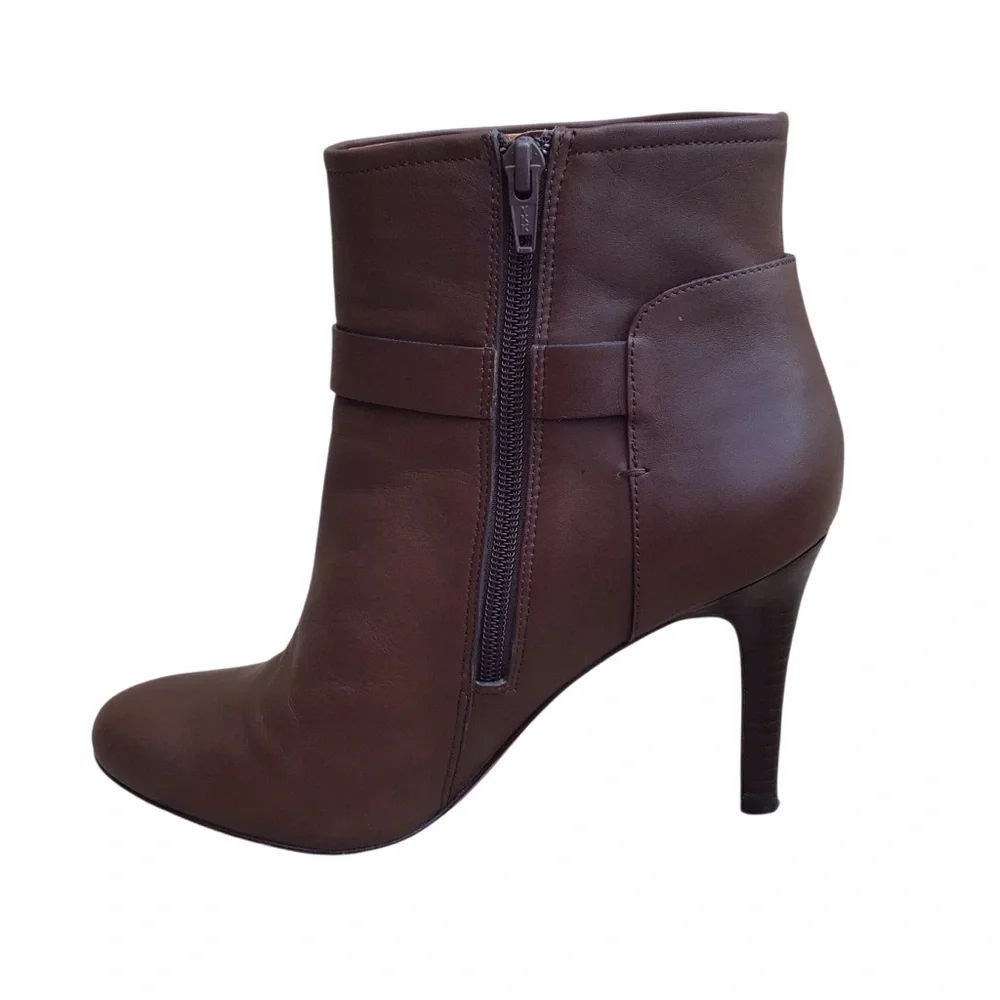 COACH Mason Women’s Brown Leather Buckle Heeled Ankle Boot Woman’s Size 9B